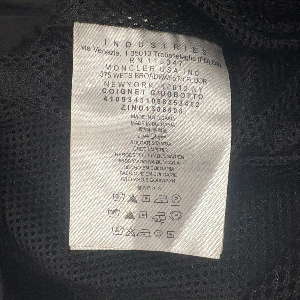 Moncler‎ Coignet Giubbotto Black Mesh Hooded Jacket Womens Peplum Coat Size 0 - Picture 8 of 13